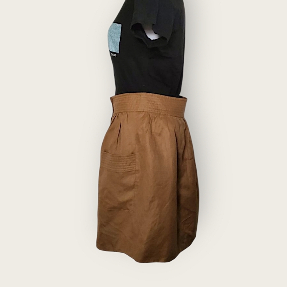 J.Crew Camel A-line Linen Mini Skirt - Picture 3 of 5